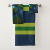 Fantasy Lights Abstract Blauw Groen Geel Fractal Bad Handdoek (Insitu)
