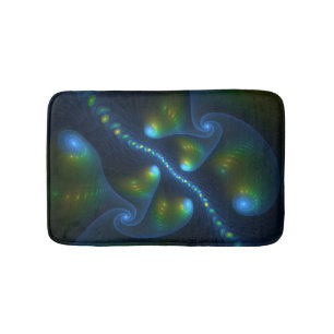 Fantasy Lights Abstract Blauw Groen Geel Fractal Badmat