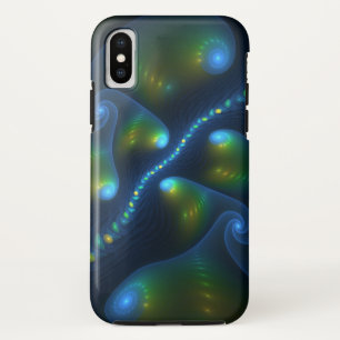 Fantasy Lights Abstract Blauw Groen Geel Fractal iPhone XS Hoesje