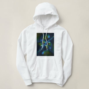 Fantasy Lights Abstract Blauw Groen Geel Fractal Hoodie
