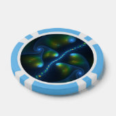 Fantasy Lights Abstract Blauw Groen Geel Fractal Poker Chips (Enkel)