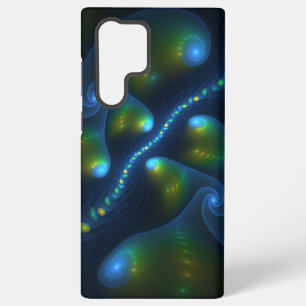 Fantasy Lights Abstract Blauw Groen Geel Fractal Samsung Galaxy Hoesje