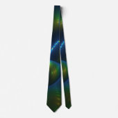 Fantasy Lights Abstract Blauw Groen Geel Fractal Stropdas (Voorkant)