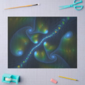 Fantasy Lights Abstract Blauw Groen Geel Fractal Tissuepapier (Craft)