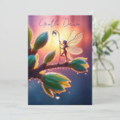 Fantasy macro photography of tiny forest sprite save the date (Staand voorkant)