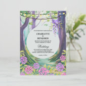 Fantasy Magical Enchanical Forest Wedding Kaart (Staand voorkant)