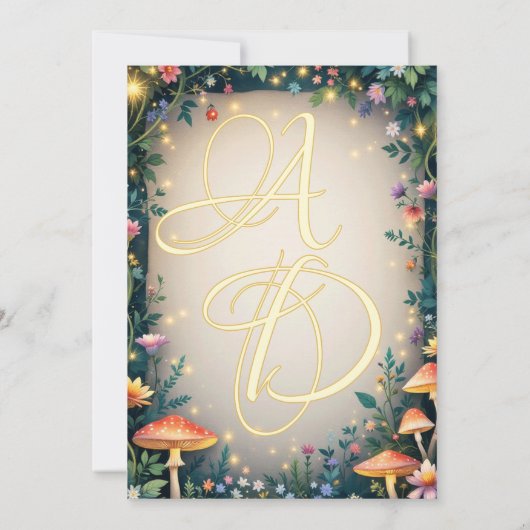 Fantasy Magische Woodland Castle Sprookjeshuwelijk Save The Date (Achterkant)