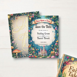 Fantasy Magische Woodland Castle Sprookjeshuwelijk Save The Date