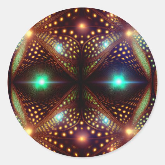 Fantasy Mandelbrot Fractal Ronde Sticker (Voorkant)