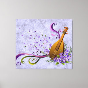 Fantasy Mandolin Music 3 Panel Canvas Afdruk
