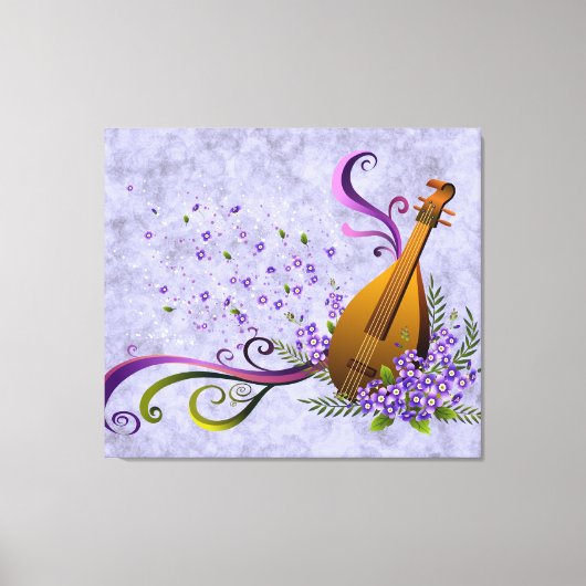 Fantasy Mandolin Music 3 Panel Canvas Afdruk (Voorkant)