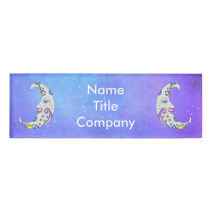 Fantasy manen met gezichten kleuren blauw Paarse l Naambadge
