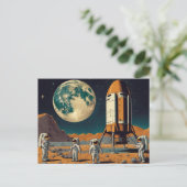  Fantasy Mars Landing Feestdagenkaart (Staand voorkant)