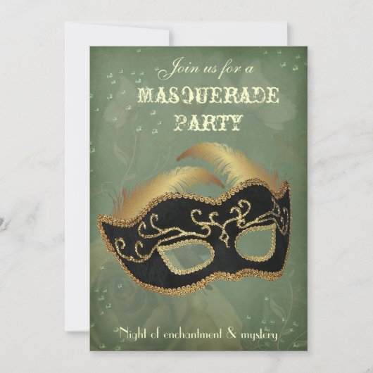 Fantasy Masquerade feest uitnodiging (Voorkant)