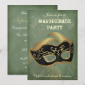 Fantasy Masquerade feest uitnodiging (Voorkant / Achterkant)