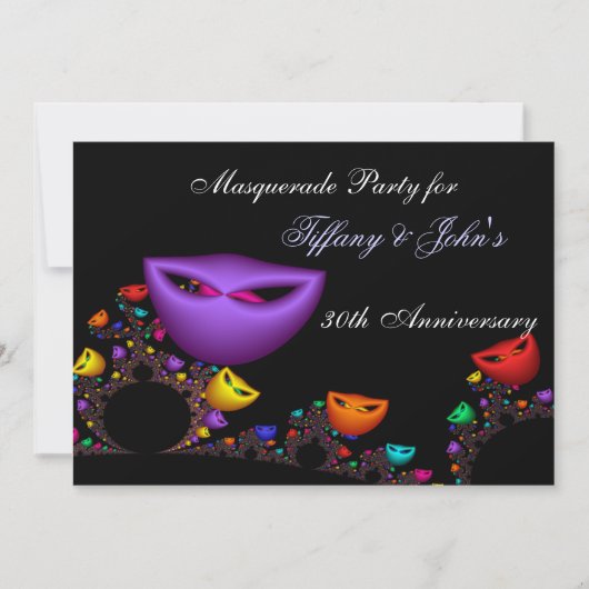 Fantasy Masquerade feest uitnodiging (Voorkant)