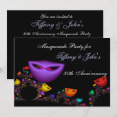 Fantasy Masquerade feest uitnodiging (Voorkant / Achterkant)