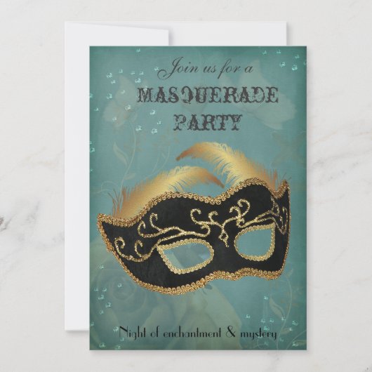 Fantasy Masquerade feest uitnodiging (Voorkant)