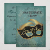 Fantasy Masquerade feest uitnodiging (Voorkant / Achterkant)