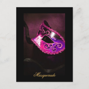 Fantasy Masquerade Mask Pink Fine Art Briefkaart