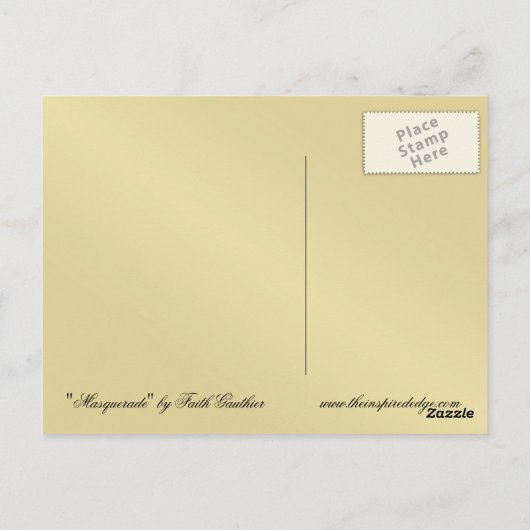 Fantasy Masquerade Mask Red Fine Art Briefkaart (Achterkant)