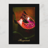 Fantasy Masquerade Mask Red Fine Art Briefkaart (Voorkant)
