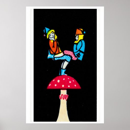 Fantasy Matchbox Print, Balancing Gnomes on Poster (Voorkant)