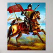 Fantasy Medieval Soldaat AI Digital Art Poster #01 (Voorkant)
