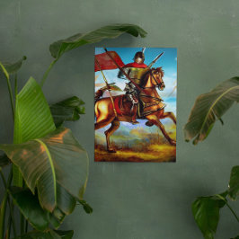 Fantasy Medieval Soldaat AI Digital Art Poster #01