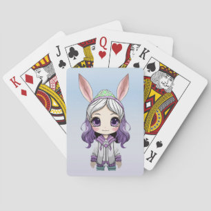 Fantasy Meisje met Bunny Ears Speelkaarten
