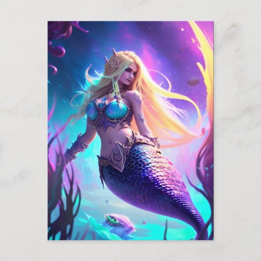 Fantasy Mermaid Briefkaart (Voorkant)