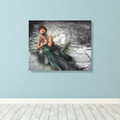 Fantasy Mermaid Fairy Tale Canvas Afdruk (Insitu (Houten vloer))