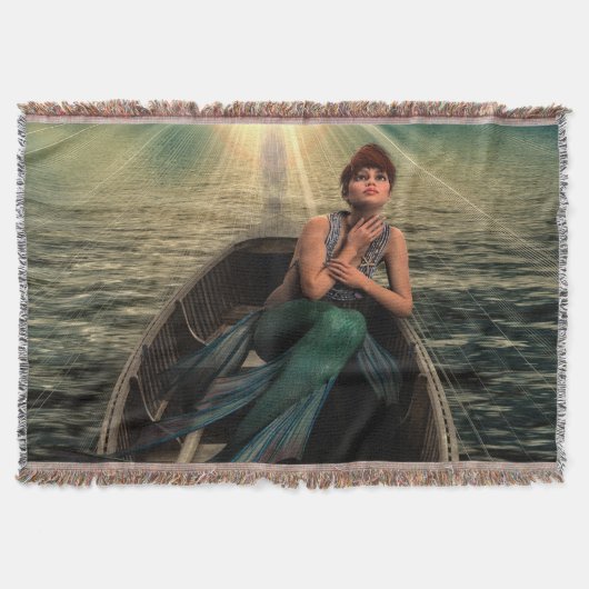 Fantasy Mermaid in een Canoe Deken (Voorkant)