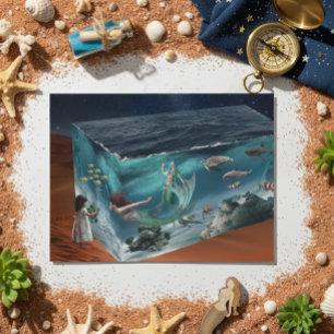 Fantasy Mermaid Ocean Cube Briefkaart