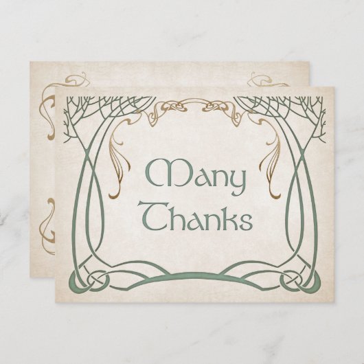 Fantasy middeleeuwse Keltische bruiloft Bedankkaart (Voorkant / Achterkant)