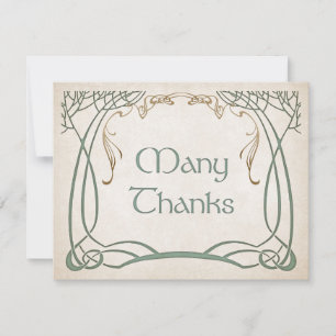 Fantasy middeleeuwse Keltische bruiloft Bedankkaart