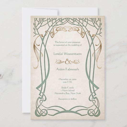 Fantasy middeleeuwse Keltische bruiloft Kaart (Voorkant)