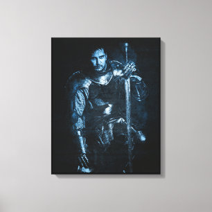 Fantasy middeleeuwse krijger in pantser illustrati canvas afdruk