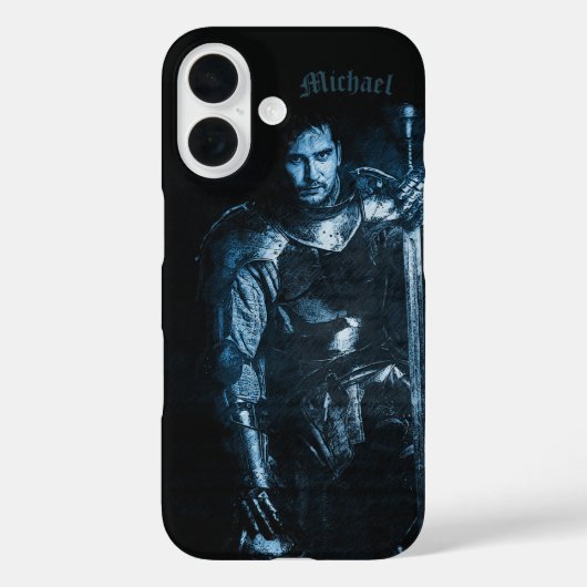 Fantasy middeleeuwse krijger in pantser illustrati Case-Mate iPhone case (Achterkant)