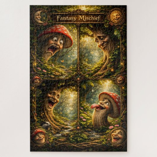 Fantasy mischief, enchanted forest jigsaw puzzle m (Vertical)