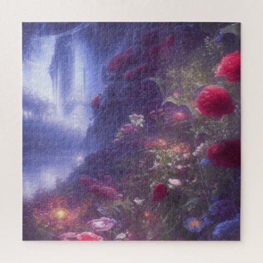 Fantasy Misty Rainy Magical Garden Landschap Legpuzzel (Verticaal)