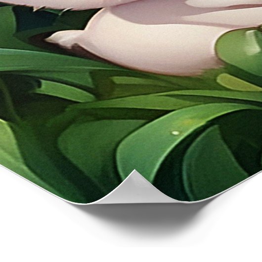 Fantasy Mooi Schattige Meisje Konijn Poster (Hoek)