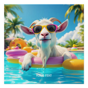 Fantasy Mooie Geit Drijfbril Perfect Poster