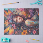 Fantasy Mooie Kleurrijke Bloemenfee Decoupage Tissuepapier (Craft)