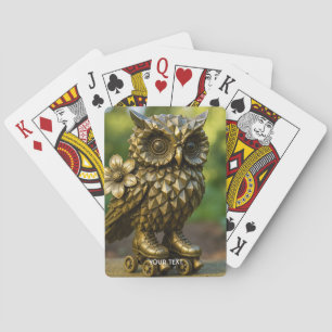 Fantasy Mooie Koperen Uil Schaatsen Pokerkaarten