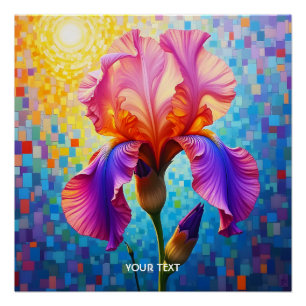Fantasy Mooie Oranje Roze Bloem Perfect Poster