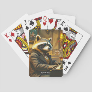 Fantasy Mooie Piano Wasbeer Speelt Pokerkaarten