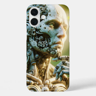 Fantasy Mooie Robot Gezicht Beeldhouwwerk iPhone 16 Plus Hoesje