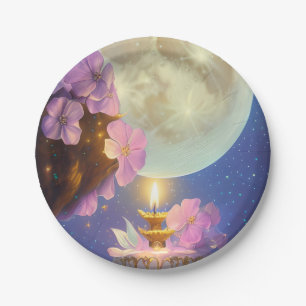Fantasy Moon Flower Papieren Bordje