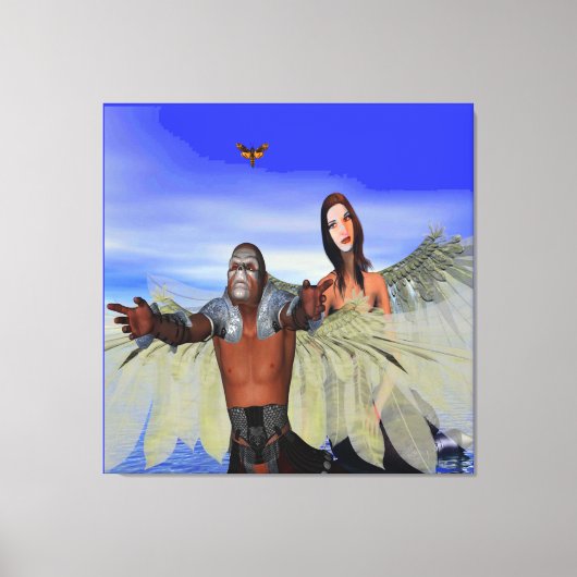 Fantasy Moth Hunters Canvas Afdruk (Voorkant)